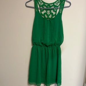 Holiday Dress 👗 Green Express Lace Chiffon Dress NWOT